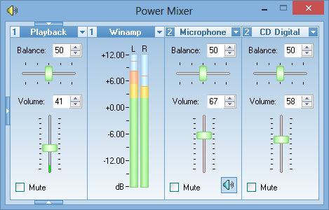 Volume control replacement - Another view of the main window of Power Mixer